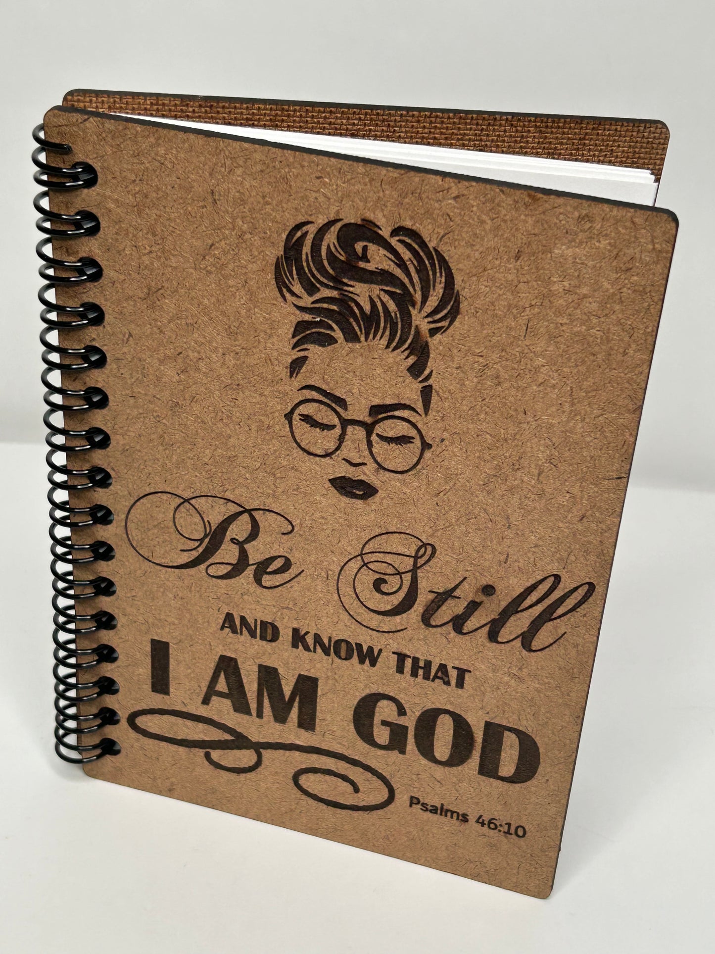 Wooden Spiral Journal - Be Still