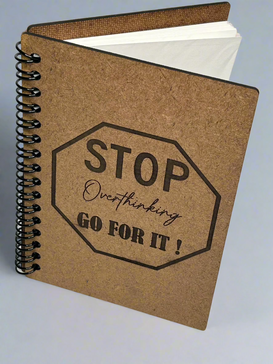 Wooden Spiral Journal - Stop Overthinking