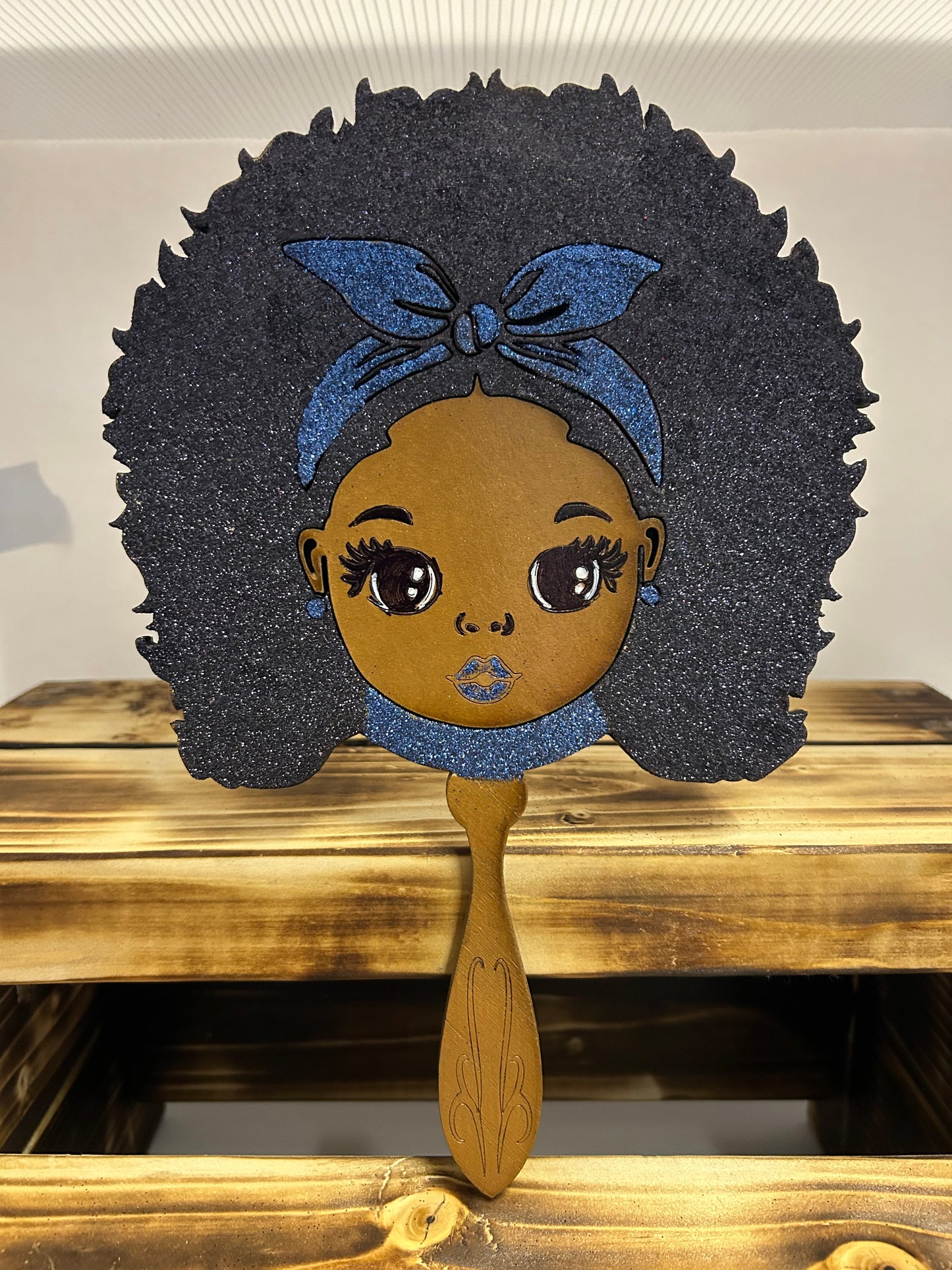 Afro Princess Mirror - Blue