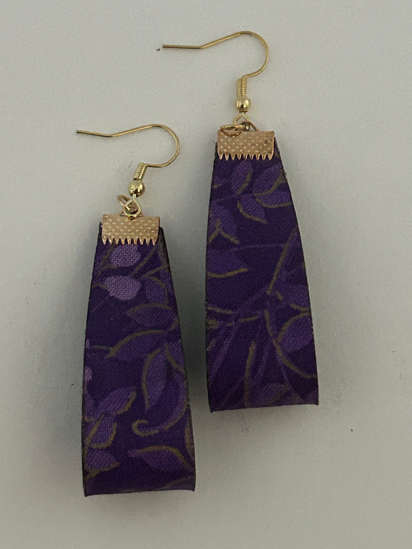 Hoop Earrings - Purple and Gold