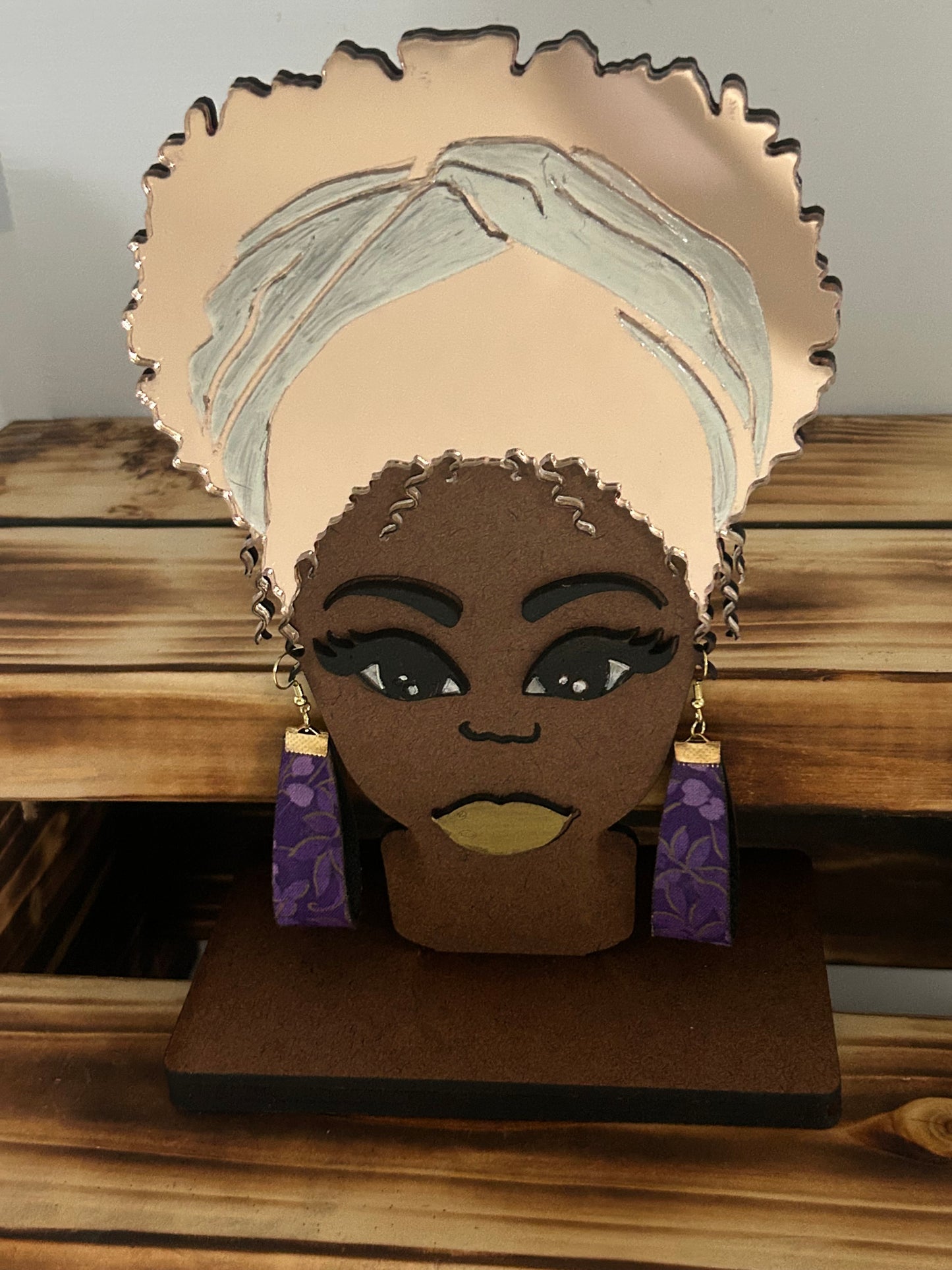 Hoop Earrings - Purple and Gold