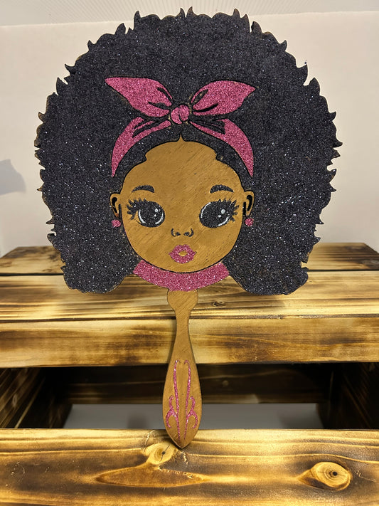Afro Princess Mirror - Pink