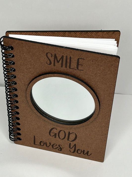 Wooden Spiral Journal -Smile